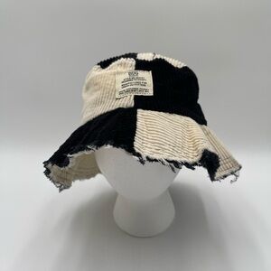BDG Patchwork Corduroy Bucket Hat Black/White Adult Juniors Casual